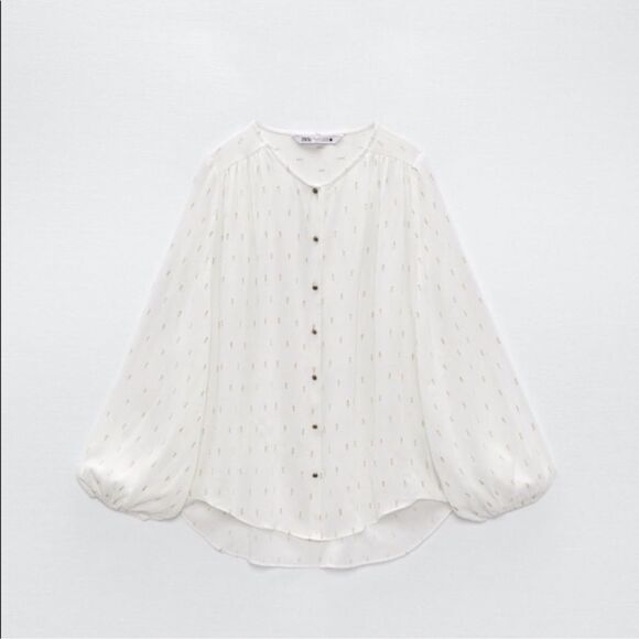 ZARA METALLIC THREAD SHIRT - Picture 5 of 6